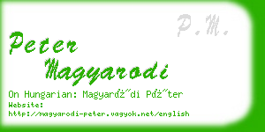 peter magyarodi business card